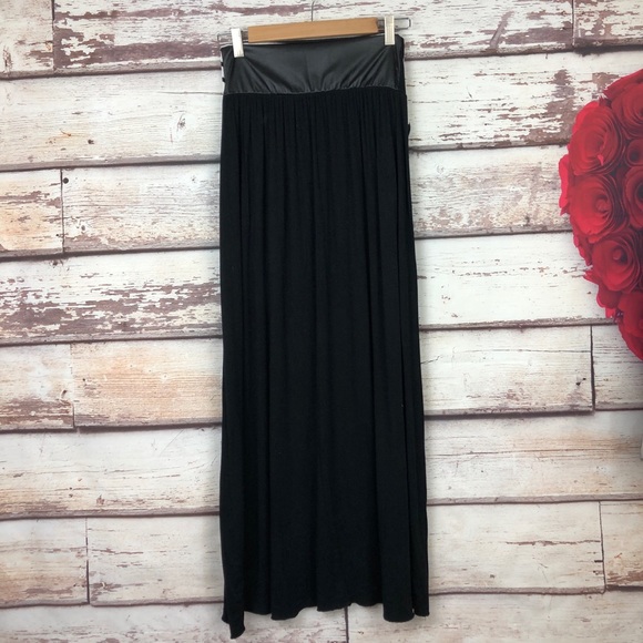 Vintage mix media striped knit leather maxi dress - Picture 4 of 7